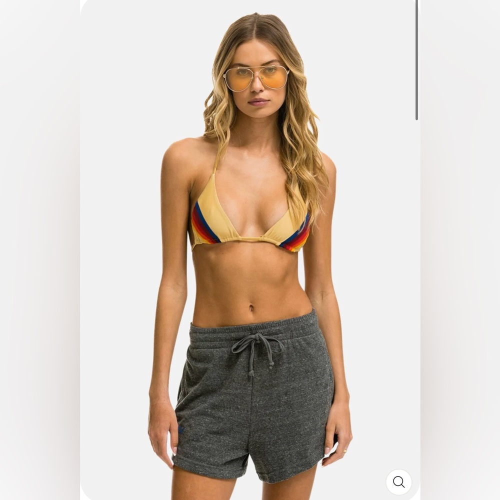 Aviator Nation LOGO EMBROIDERY LOUNGER SHORT HEATHER GREY